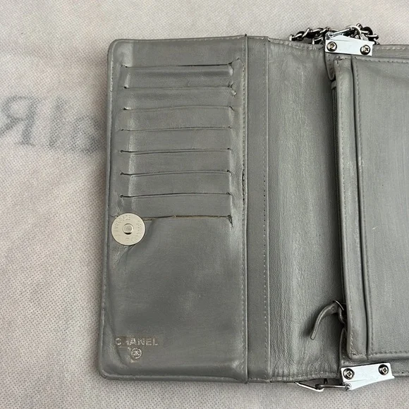 Chanel CC Patent Leather Timeless Wallet on Chain WOC Chain Crossbody Purse Bag - Picture 9 of 12